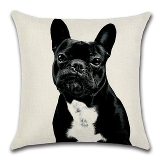 White French Bulldog Throw Pillow Cover French Bulldog Pillow Cover Modern