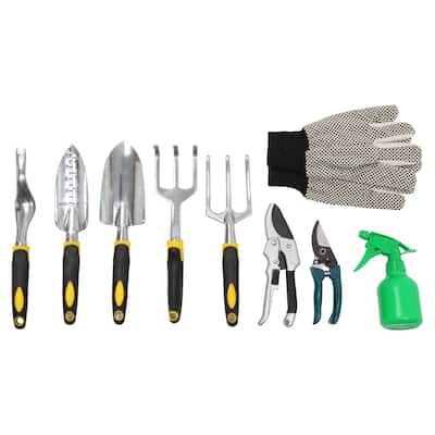 9PCS Garden Tool Kit Grey Black