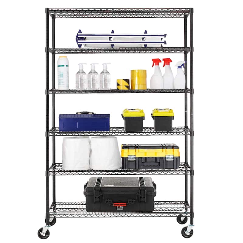 Liam 6-Tier NSF Certified Wire Shelving Unit Rack with Adjustable Shelving and Includes Wheels