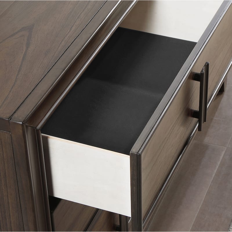 Roundhill Furniture Aetheria Contemporary Wood 5-Drawer Chest in Dark Brown