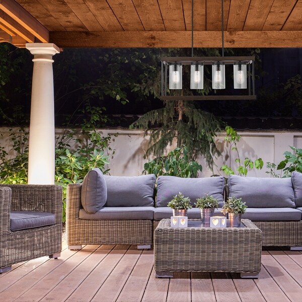 Shop Omaha 4-Light Faux Wood Finish Outdoor Indoor 