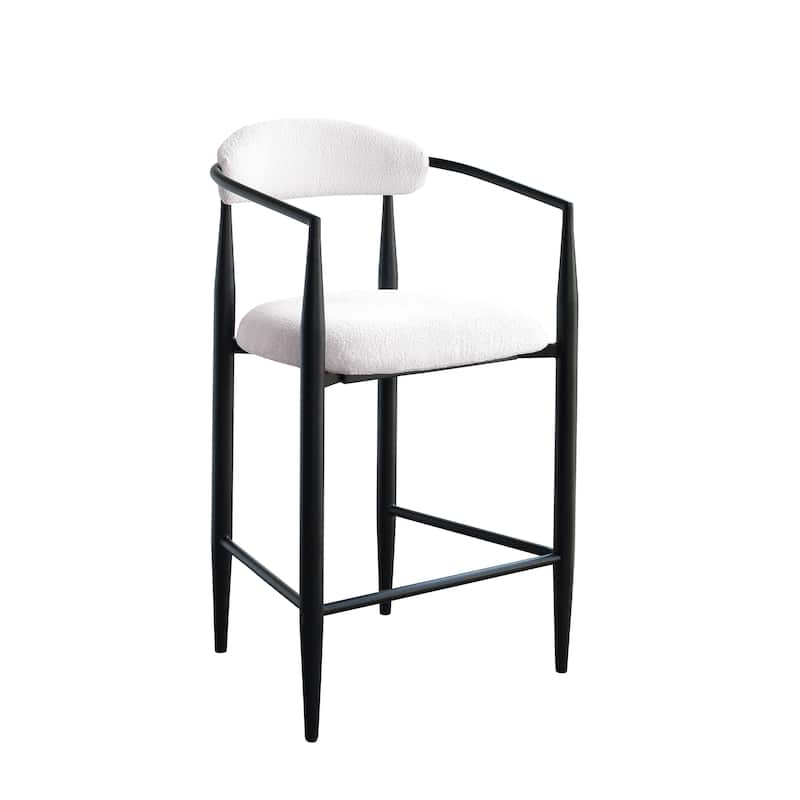 Ostweer Furniture Modern Boucle Bar Stools Set of 2 - White