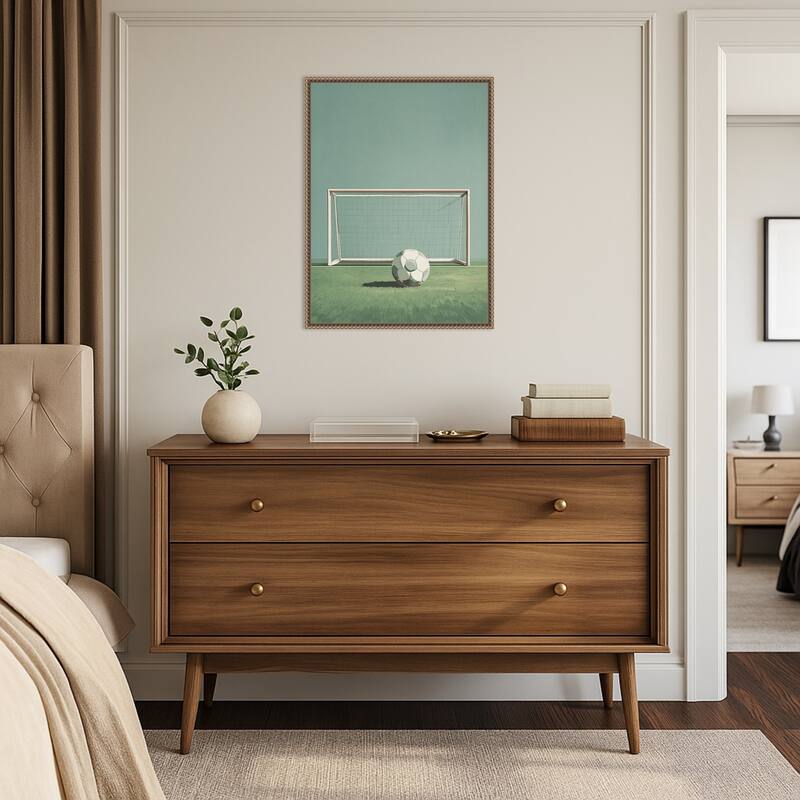 Soccer Goal by Andreas Magnusson (18 x 24 in.), Framed Canvas Wall Art Print