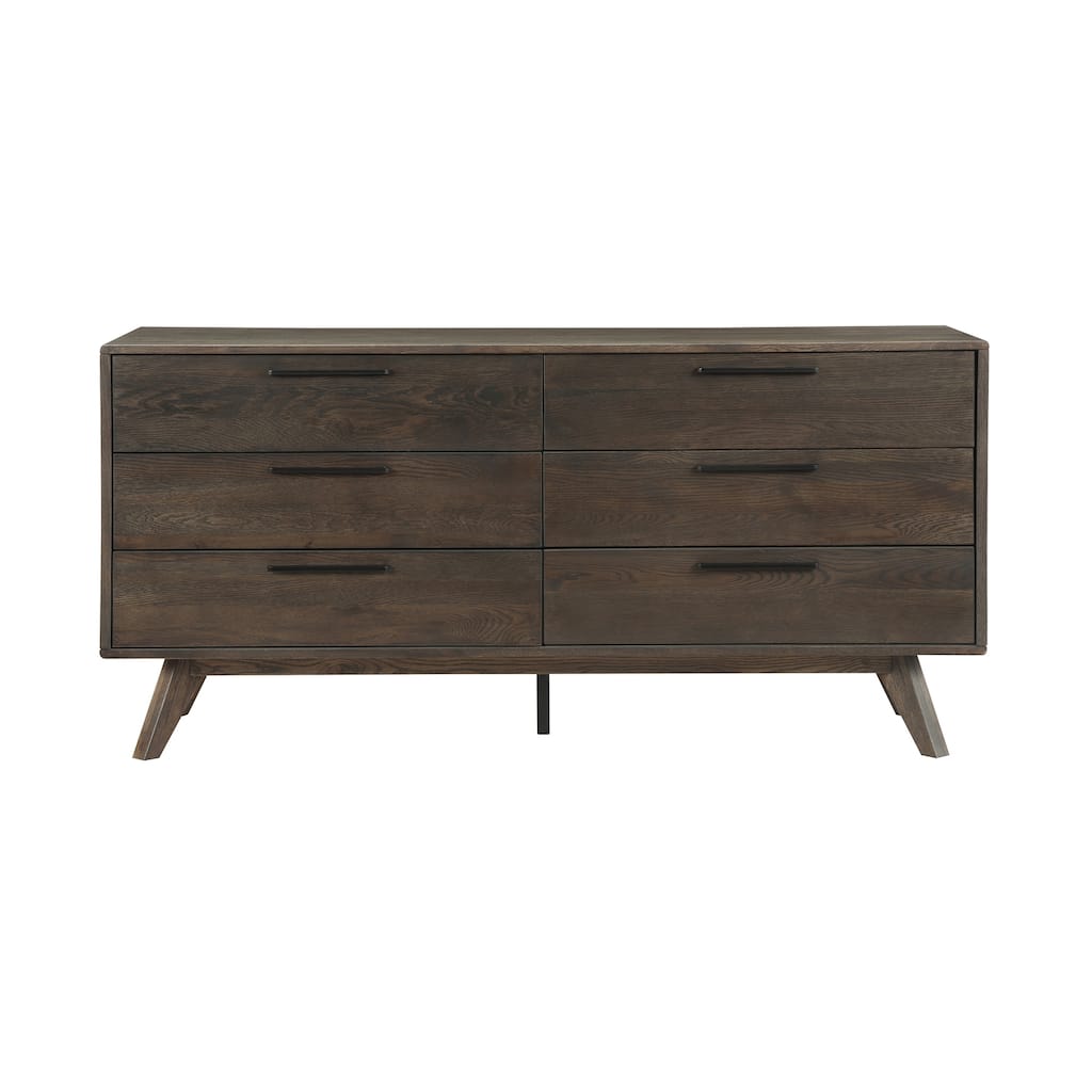 6 Drawer Oak Dresser - Bedroom Dresser with Modern Design & Smooth Gliding Drawers