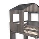 preview thumbnail 37 of 39, Full double wooden bed with slide and guardrail, antique grey