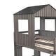 preview thumbnail 21 of 20, House Bunk Beds with Slide, Wood Twin Over Full Bunk Beds with Roof and Guard Rail for Kids, Toddlers