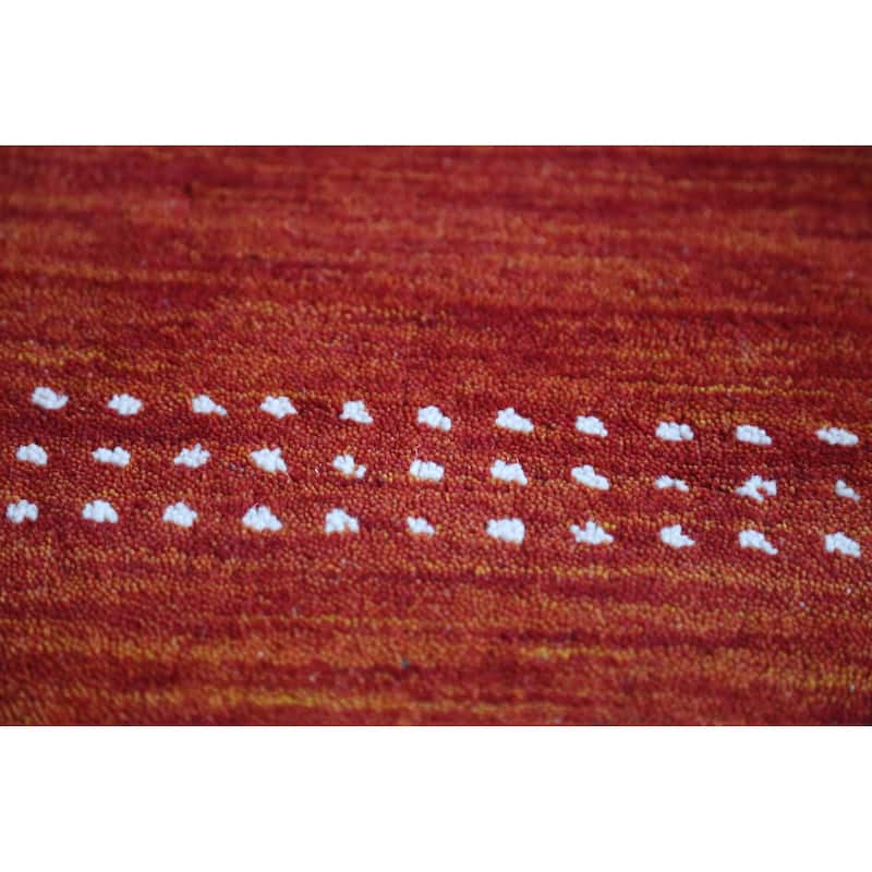 Gabbeh Indian Rug Handmade Orange Tribal Wool Carpet - 4'5" x 6'5"