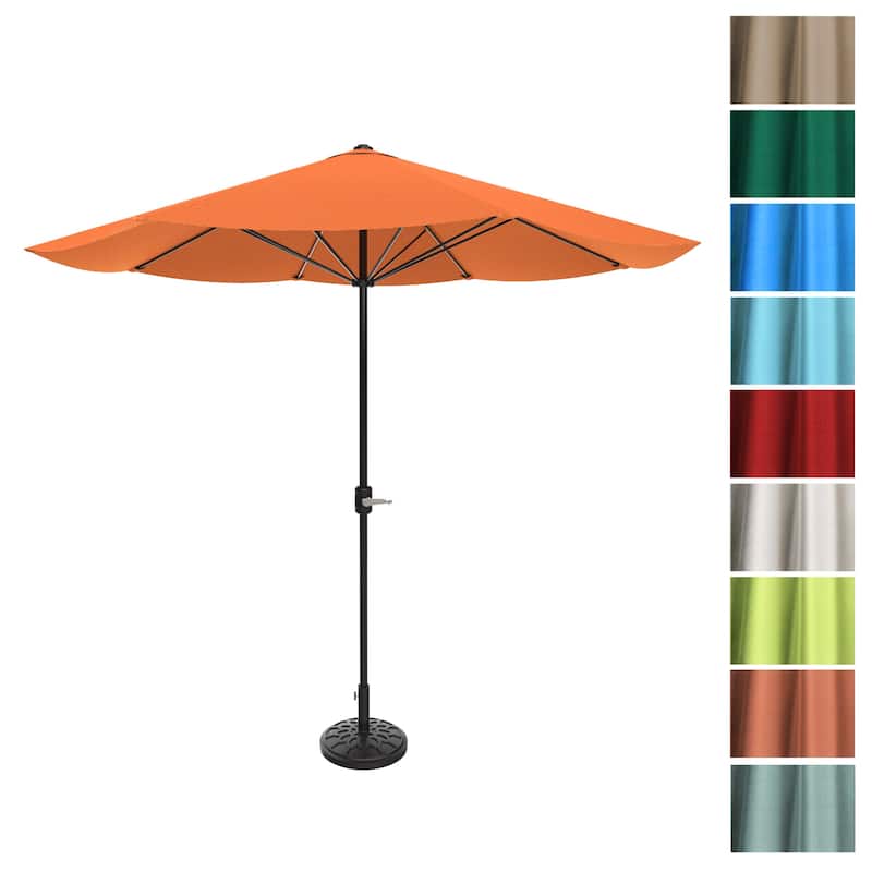 Pure Garden 9 ft Patio Umbrella Outdoor Shade with Easy Crank