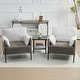 preview thumbnail 14 of 28, Two-Tone Upholstered Accent Chair with Wrapped Armrests