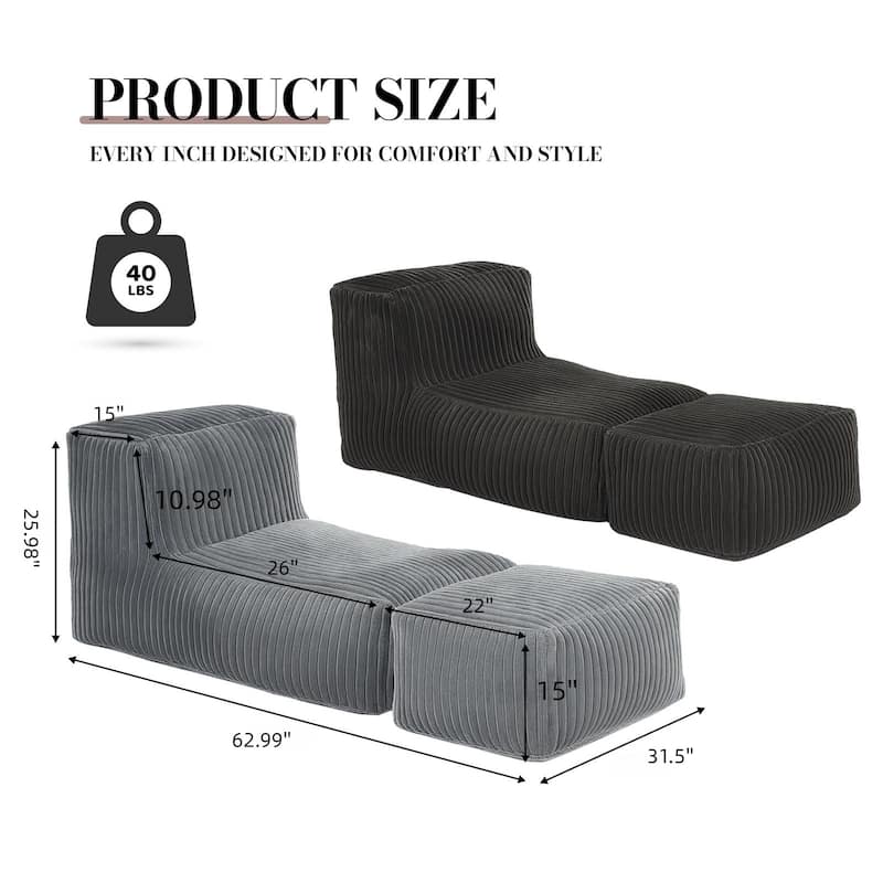 Modular Floor Chaise Lounge - Convertible Sofa Bed for Multi-Scene Relaxation