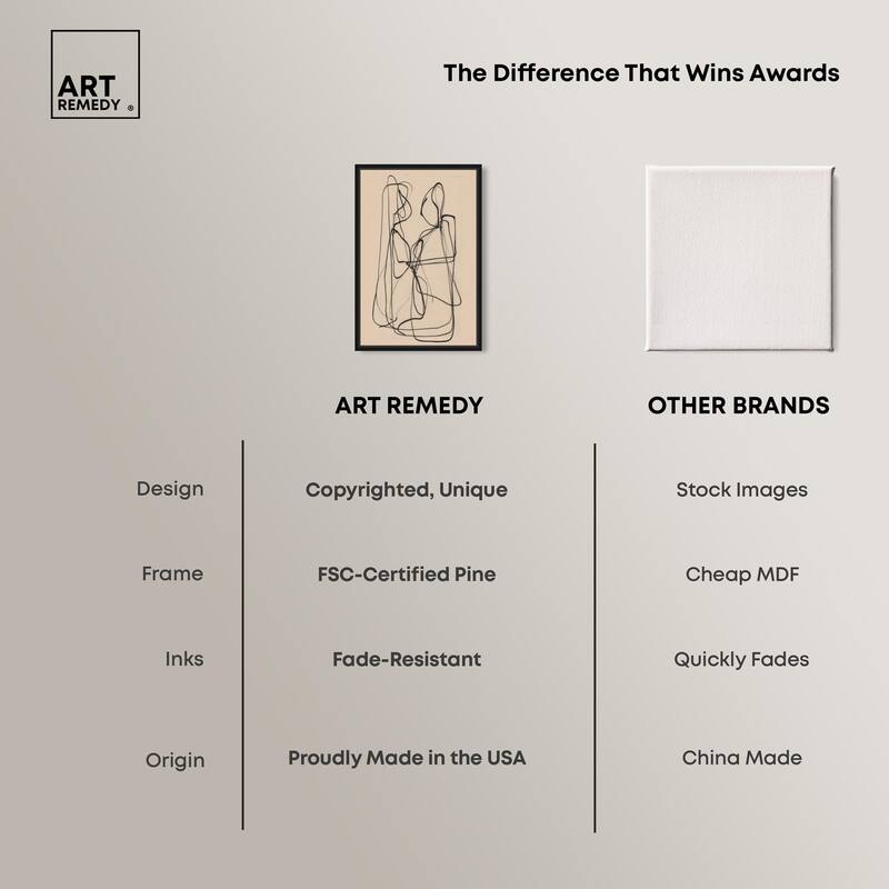 Embrace of Lines I Canvas by Art Remedy