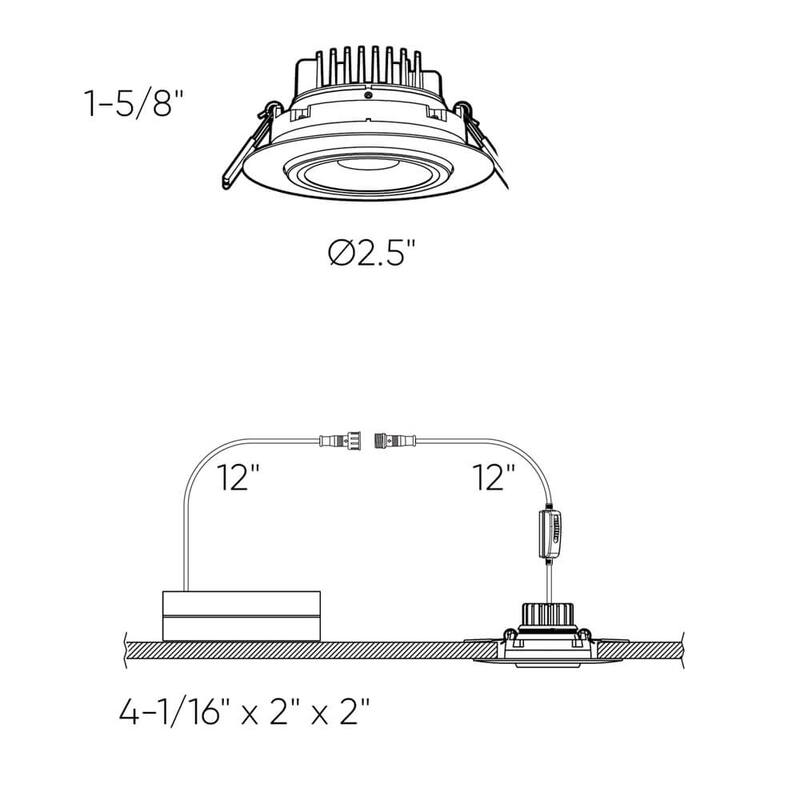 Scope 2 Inch Round Recessed LED Gimbal Light 5CCT - 2 Inch