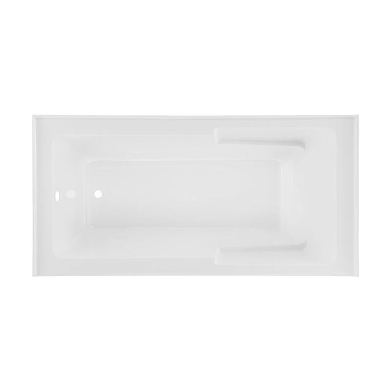 Voltaire 72" x 36" Left-Hand Drain Alcove Bathtub with Apron and Armrest - 72x36 Left