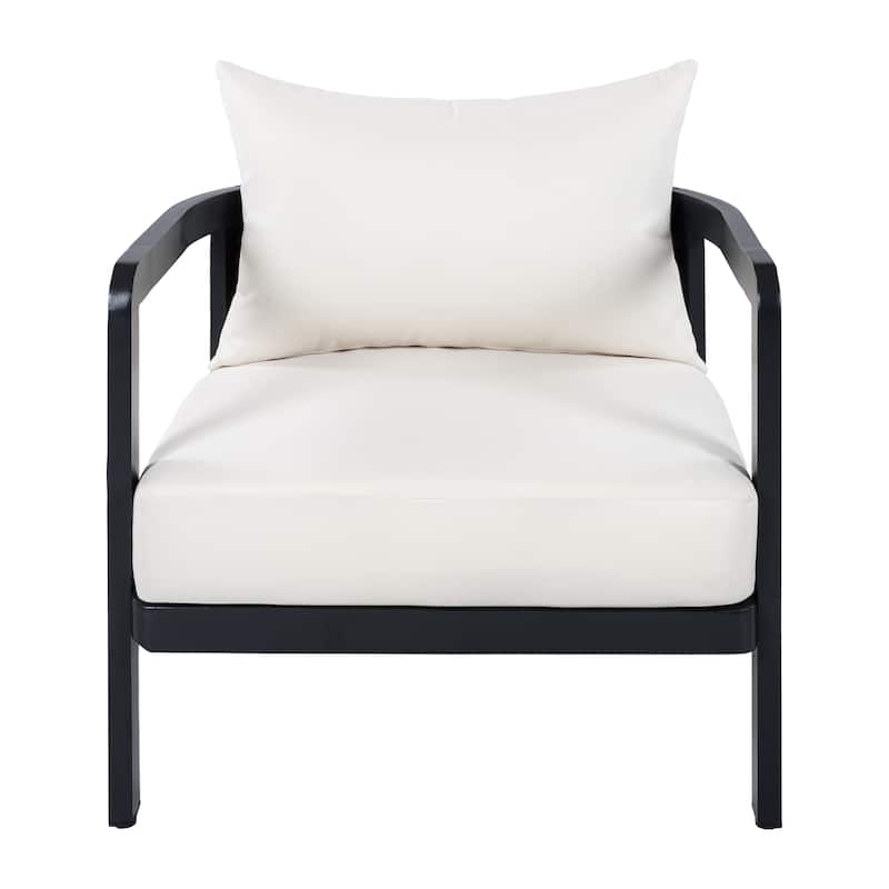 Christopher Knight Home - Modern 27.6" Outdoor Curved Back Patio Club Chair with Aluminum Frame & Water-Resistant Cushions