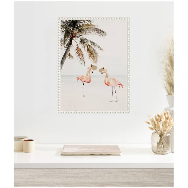 Kate and Laurel Sylvie Flamingos on Vacation Framed Canvas by July Art Prints