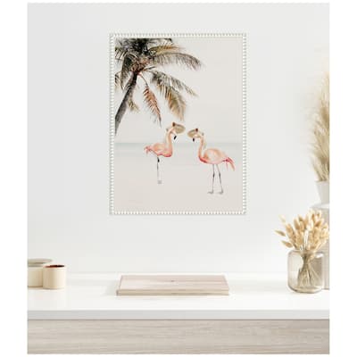 Kate and Laurel Sylvie Flamingos on Vacation Framed Canvas by July Art Prints
