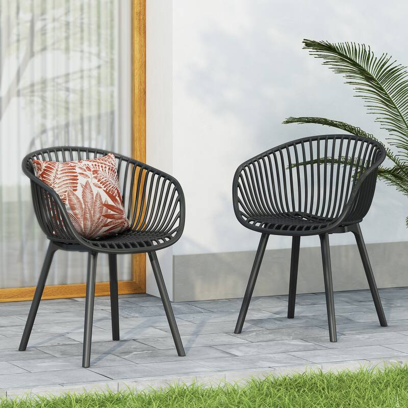 Santa Indoor/Outdoor Polypropelene Plastic Accent Chair (Set of 2) by Christopher Knight Home