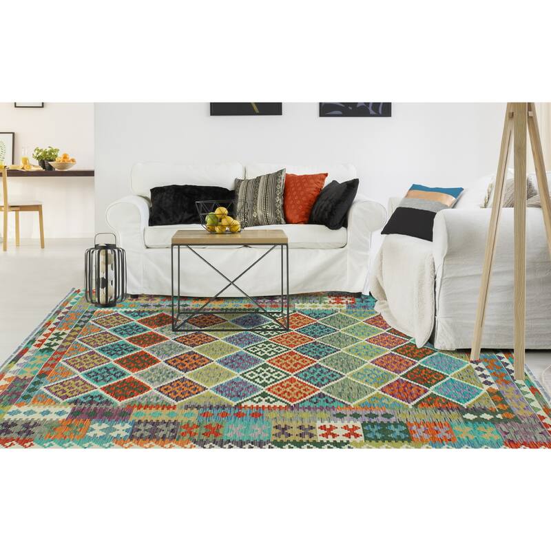 Flatweave Zere Red/Ivory Rug - 6'9" x 10'0"