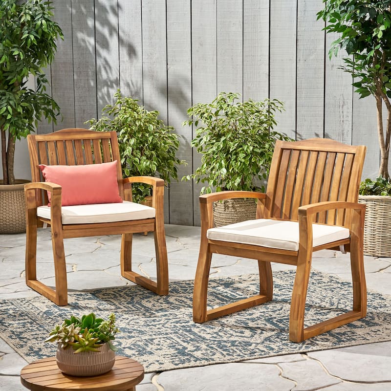 Outdoor Dining Chair Set of 2 - Cream