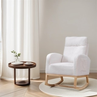 Modern Accent Rocking Chair Rocking Chair with Solid Wood Legs - Bed ...