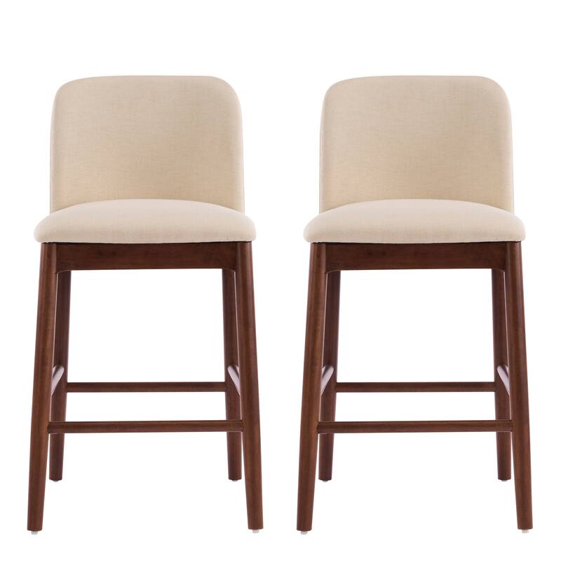 Roomfitters Lois Indoor Rubberwood Counter Stools with Cushioned Seat, Set of 2 - Set of 2