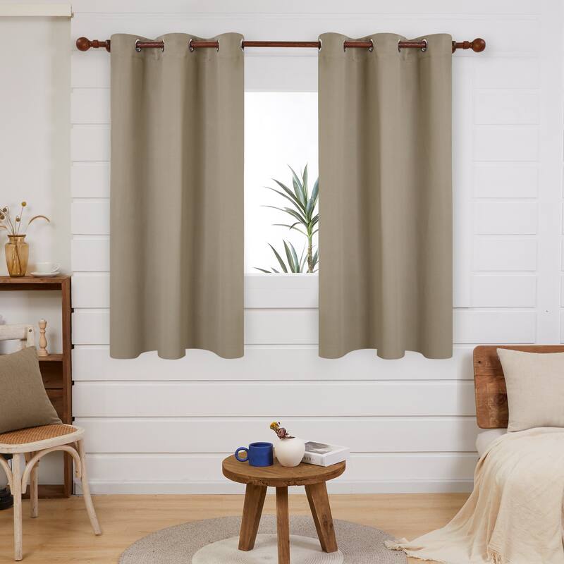 Deconovo Grommet 38 Width Curtain (2 Panel) - 38x54 - Khaki
