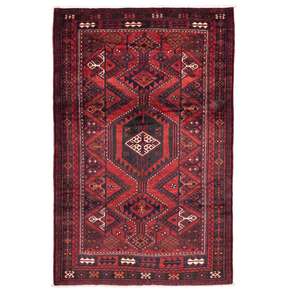 ECARPETGALLERY Hand-knotted Melis Vintage Red Wool Rug - 5'4 x 8'4