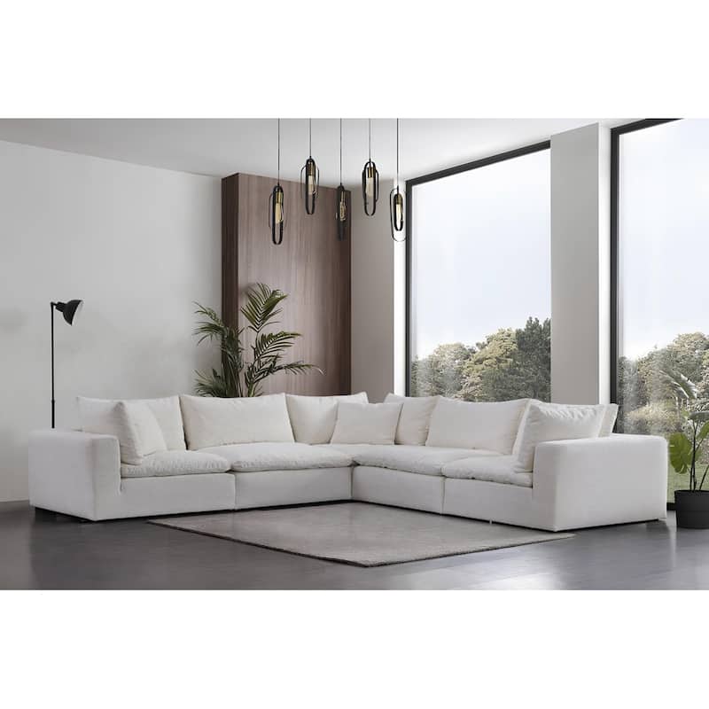 Forward Home Cloud L-shape Sectional Sofa - White