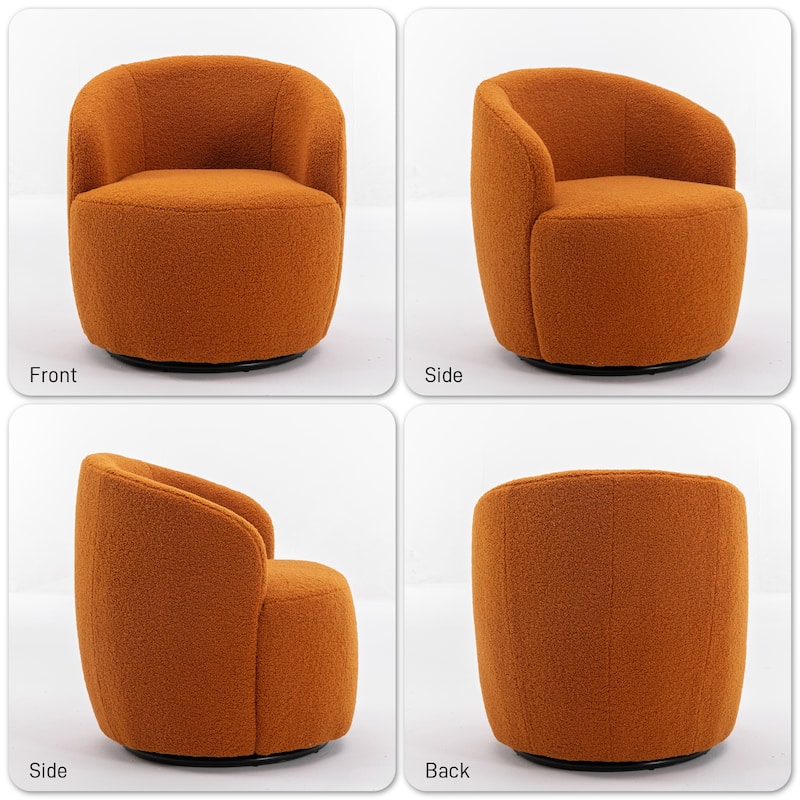 Ouyessir Swivel Barrel Chair Upholstered Armchair (Set of 1)