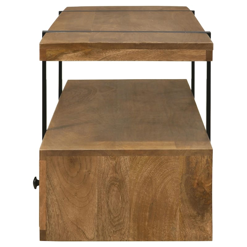Otto 5-Drawer Mango Wood 70" TV Stand Media Console Brown