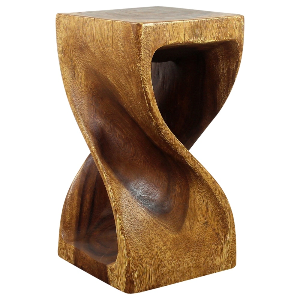 Haussmann Original Twist Solid Wood End Table - 10 x 10 x 18 in - Walnut - 10" x 10" x 18"