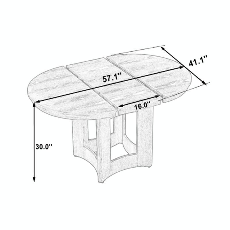 Farmhouse Extendable Round Dining Table with 16" Removable Leaf, Space-Saving Kitchen Table for Small Spaces