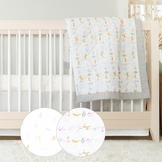 aden + anais Essentials 3-piece bedding, grey Animal Alphabet