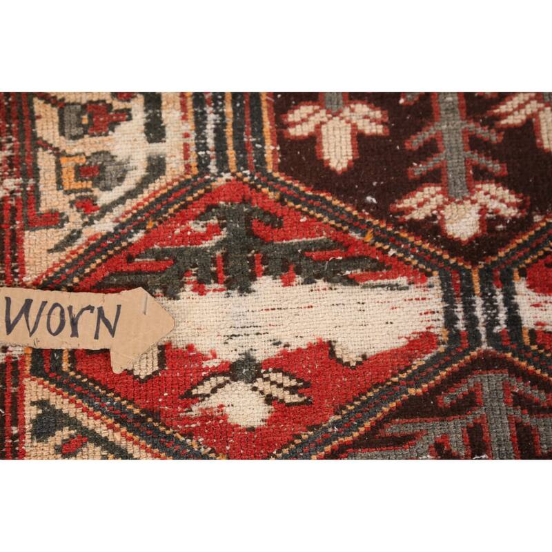 Hand Knotted Oriental 100% Wool Carpet Traditional Geometric Oranges & Rust Bakhtiari Area Rug - 6' 4'' X 3' 3''