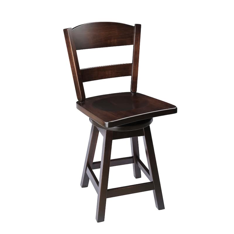 Amish Made Maple Swivel Urban Bar Stool with Classic Back - Onyx - Counter Height