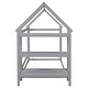 preview thumbnail 4 of 28, Wooden Twin House Bed with Integrated Shelves and Hanger for Kids Room