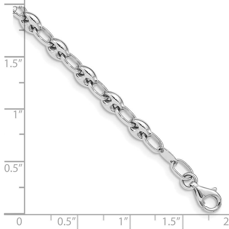 Curata 14k White Gold Polished Link Bracelet 7.5 Inch