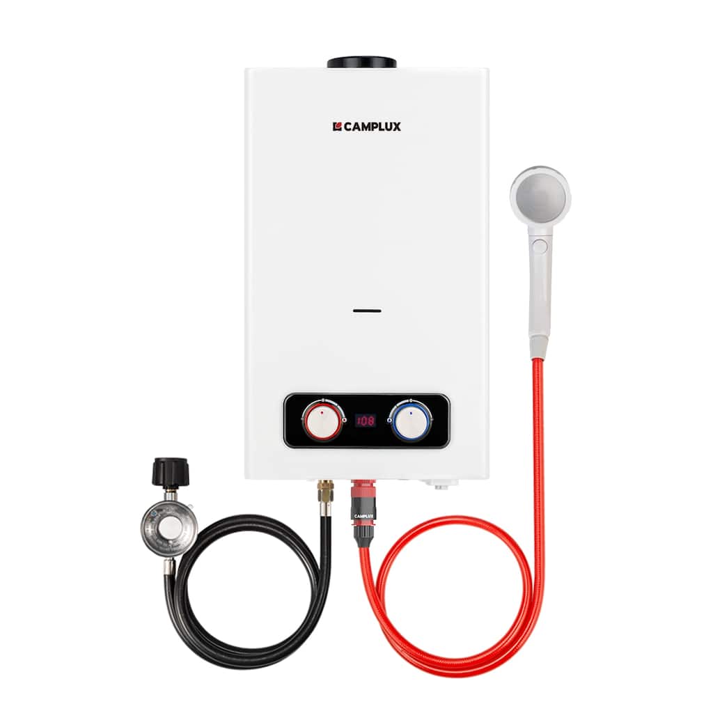 CAMPLUX 2.64 GPM 68,000 BTU Outdoor Portable Propane Tankless Water Heater, White