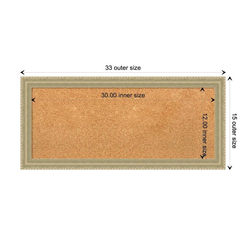 Champagne Teardrop Wood Framed Natural Corkboard Bulletin Board Bed