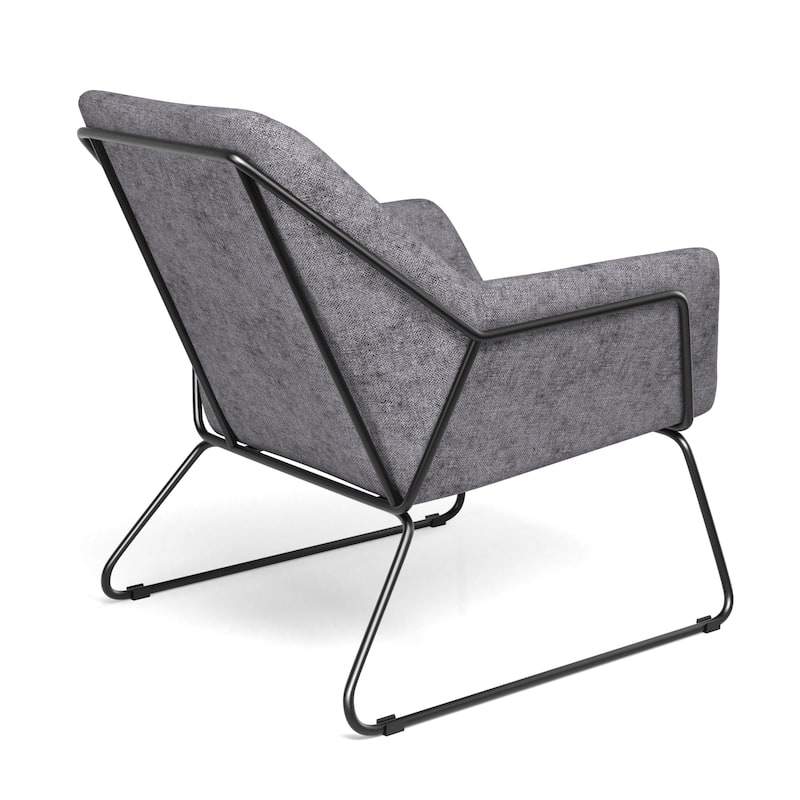 Caine Fabric Accent Chair with Black Powder Coated Sled Base
