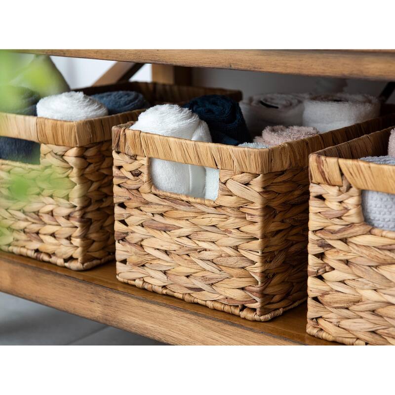 StorageWorks 2-Pack Wicker Storage Basket with Built-in Handle - 8.25"D x 13.25"W x 7"H