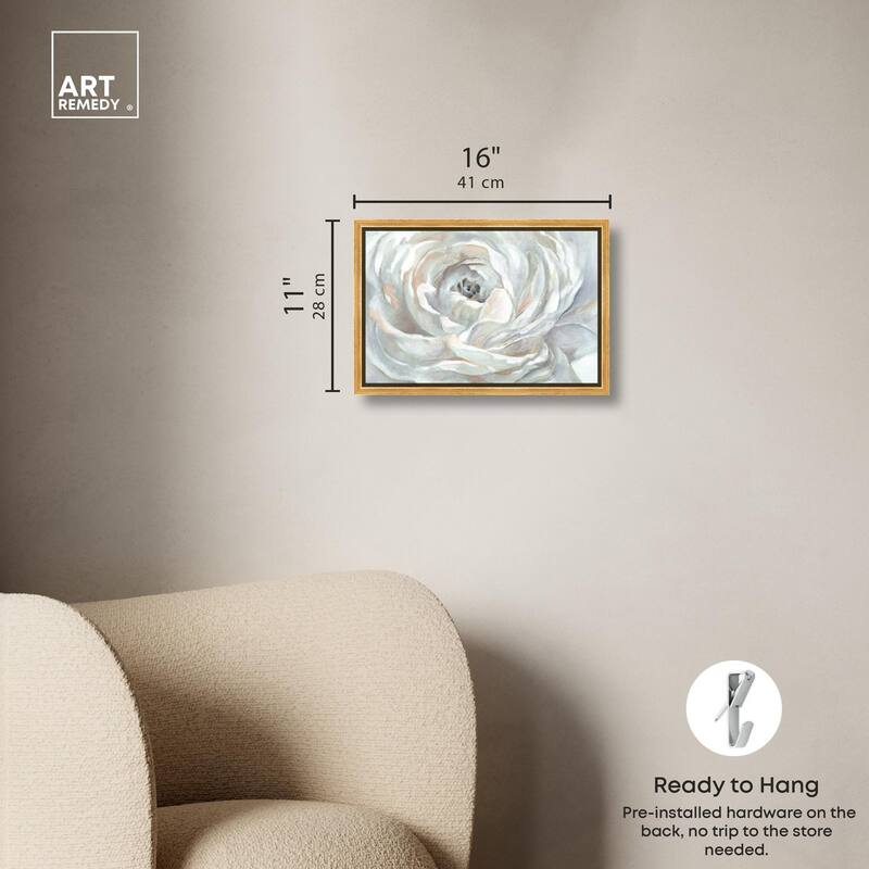 Powdery Peony Canvas by Art Remedy