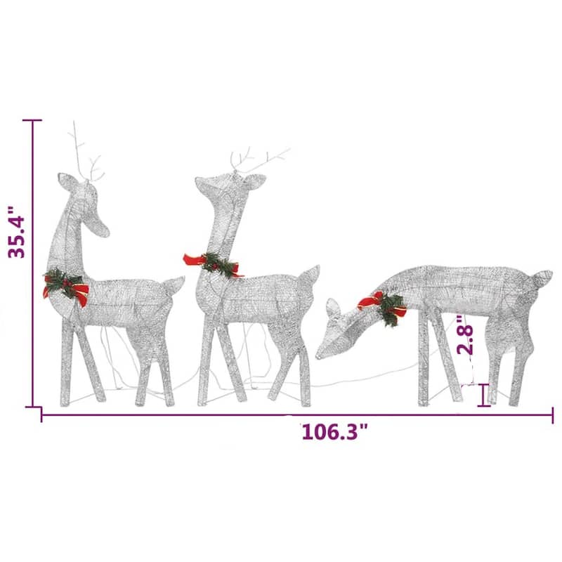 Edy 6pc Outdoor Christmas Decor Set, 180 Cool White LEDs - Cool White, Red