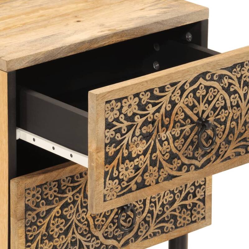 vidaXL Bedside Cabinets 2 pcs 15.7"x13"x18.1" Solid Wood Mango - 15.7" x 13" x 18.1"