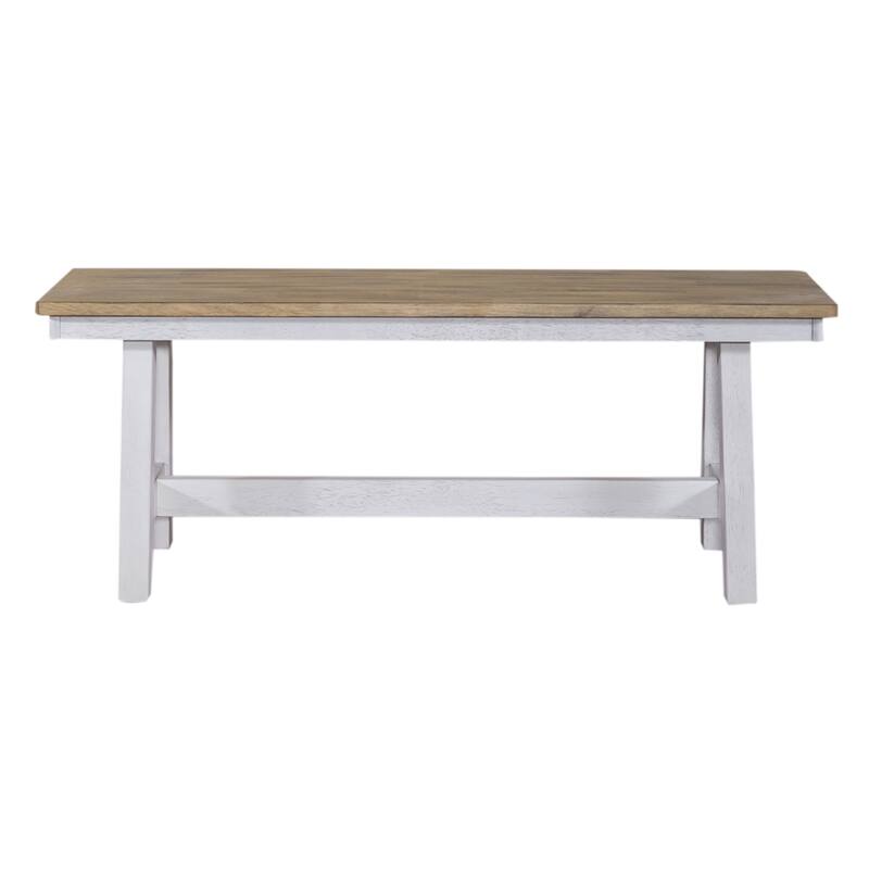 Lindsey Farm Weathered White & Sandstone 6 Piece Trestle Table Set