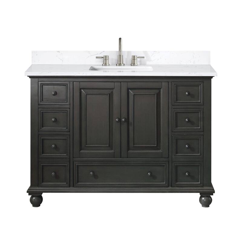Thompson 48 in. Single Sink Bathroom Vanity with Engineered Stone Top - 49"W x 22"D x 35"H