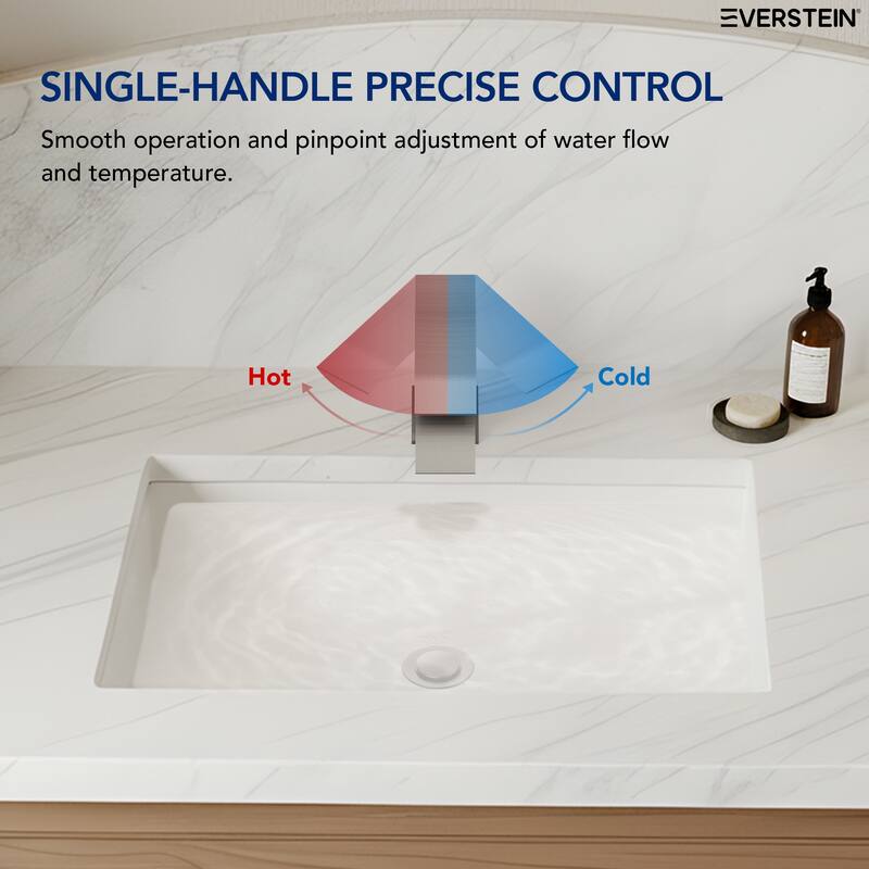 Single Handle Single Hole Waterfall Bathroom Faucet with Pop‑Up Drain