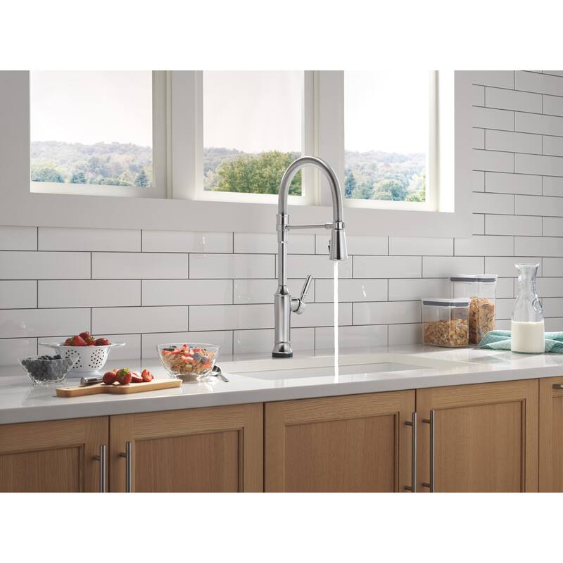 Delta 9684TL-DST Renaldi 1.8 GPM Single Hole Pre-Rinse Kitchen Faucet