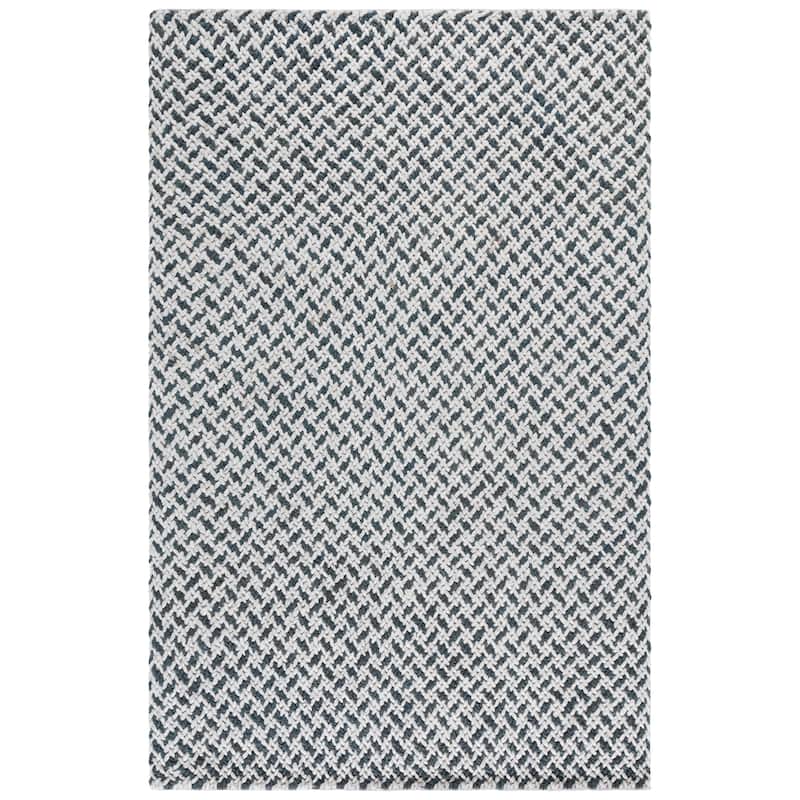 SAFAVIEH Natural Skrima Fiber Couture Wool Rug - 5' x 8' - Teal/Grey