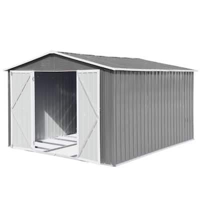 Metal Roof Shed with Hinged Door & Integrated Vents Weather-Resistant Garden Storage Shed with Heavy-duty Padlock